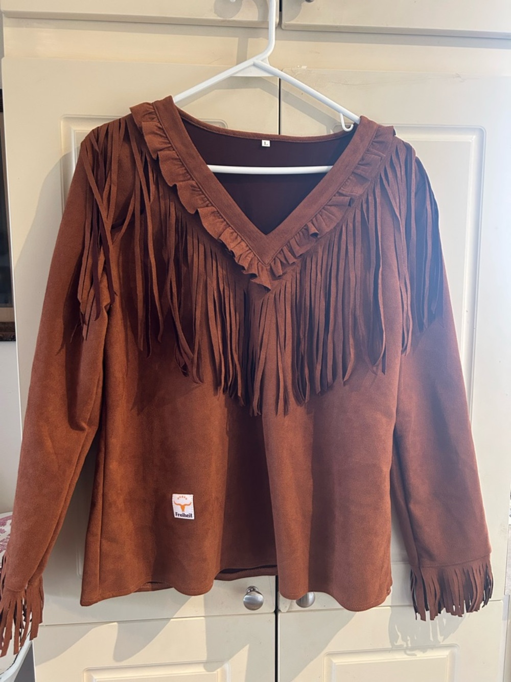 Faux suede brand new western top